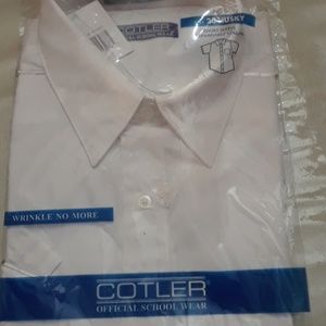 White Short Sleeve White Shirt, NWT